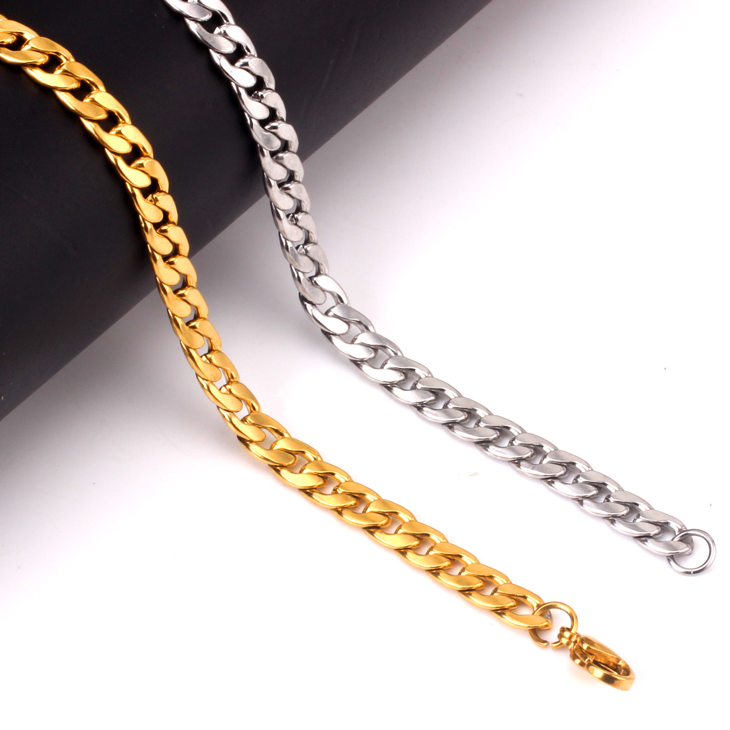 25g Weight Hip-hop Geometric Stainless Steel Plating Bracelets