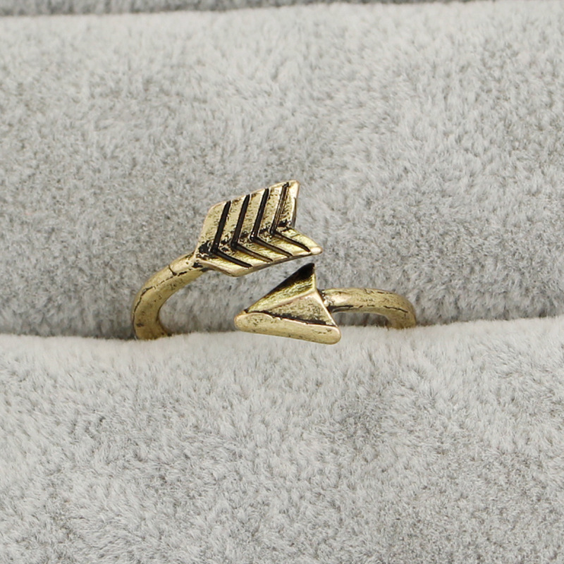 Fashion Retro Punk Arrow Ring Tail Ring Adjustable Opening Bow Arrow Ring Accessories display picture 7