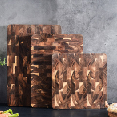 Factory direct sales acacia wood cutting board home kitchen large solid wood durable geometric square splicing wooden cutting board