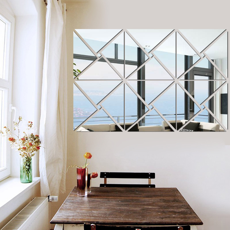 亚克力家居背景墙 镜面墙贴 3d立体厂家直销 自粘无毒环保20X20cm