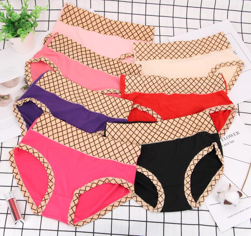 New breathable polyester mid-waist women's underwear briefs young women plus size belly contracting hip lifting underwear women