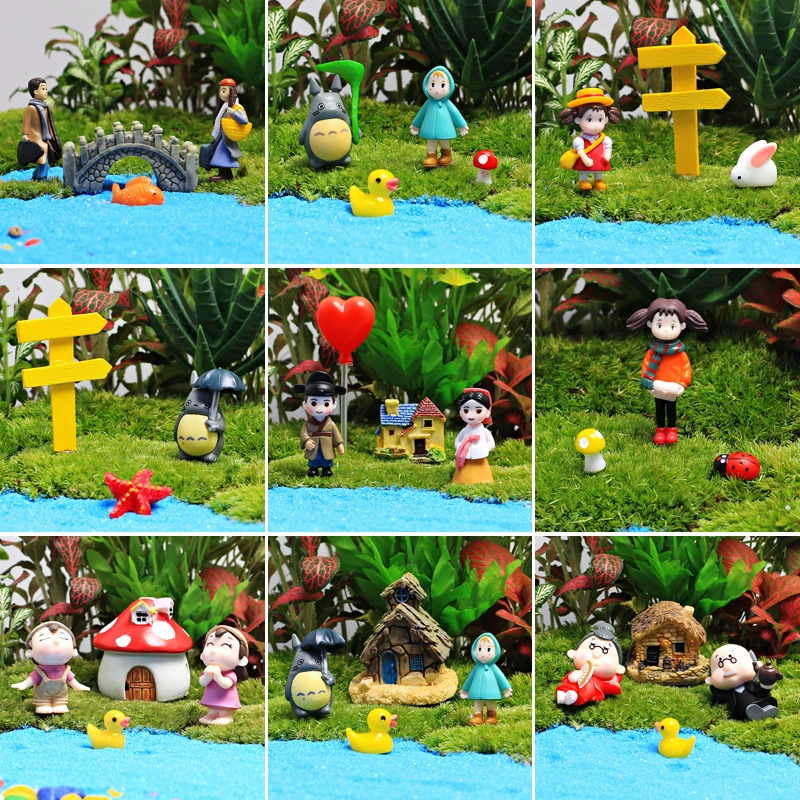 Симпатичные фигурки аксессуары для животных мясистый цветок украшения для растений в горшках аквариум DIY Ландшафтные игрушки микропейзаж маленькие украшения