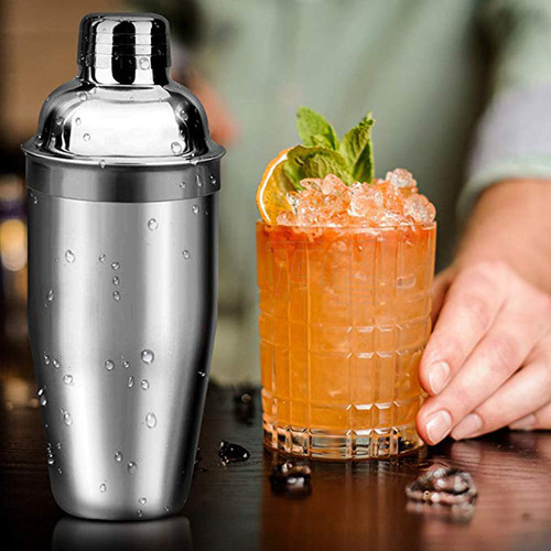 Cross-border new product cocktail glass, milk tea shaker cup, stainless steel bartender tool, 550ml shaker