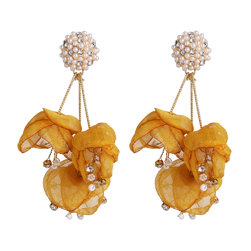 Pendientes De Cristal De Gasa Temperamento De Vacaciones Playa Lady Pendientes De Moda display picture 3