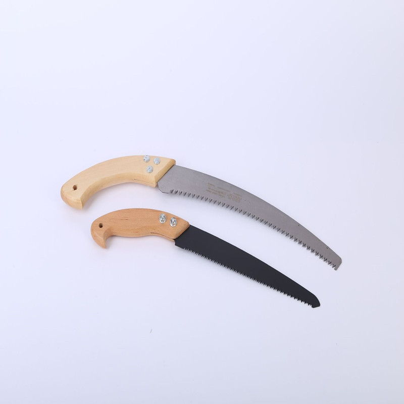 木柄弯把手锯  三面磨齿木工手拉锯 园林果树修枝手电锯