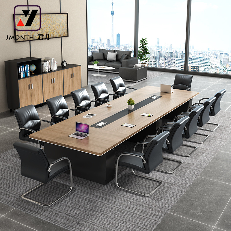 廣州辦公家具會議長桌10人辦公室會議桌洽談桌簡約現代長條桌