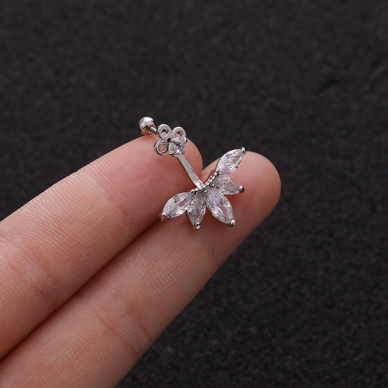 New product leaf thin rod zircon copper ear bone studs wholesale