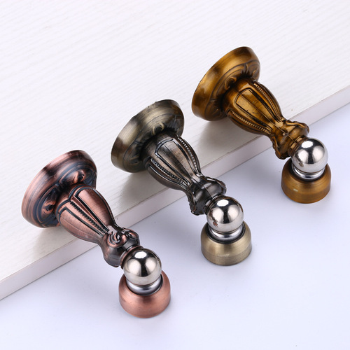 Zinc Alloy Door Holder, Vintage Wood Door, Paint-Free Door Stop, Copper-Bronze Yellow, Antique Red, Strong Magnet, Thick Door Holder, Wholesale