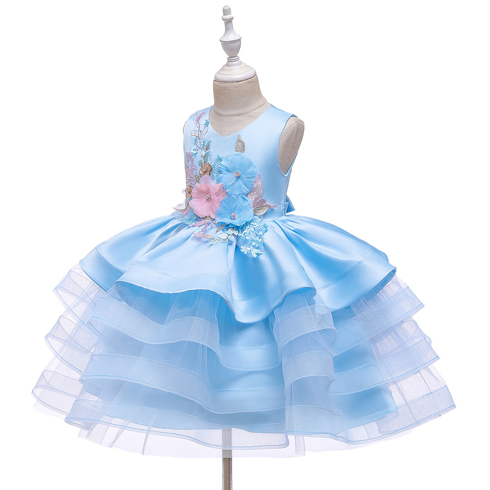 Nuevo Vestido Para Niños Vestido De Princesa Niñas Pettiskirt Niña De Las Flores Ceremonia De Boda display picture 17