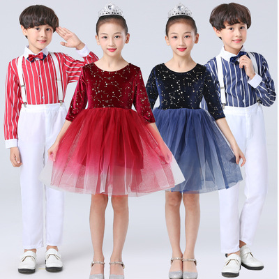 六一儿童演出服公主裙男女童礼服团小学生合唱服舞蹈朗诵表演服装|ms