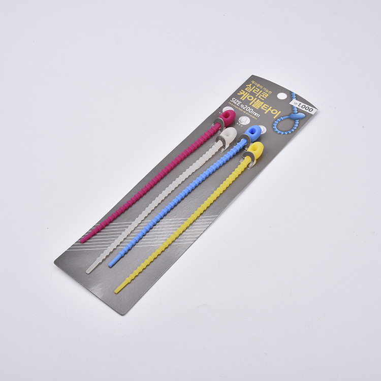 厂家供应 硅胶食品袋封口扎带 扎口带零食袋封口夹束口