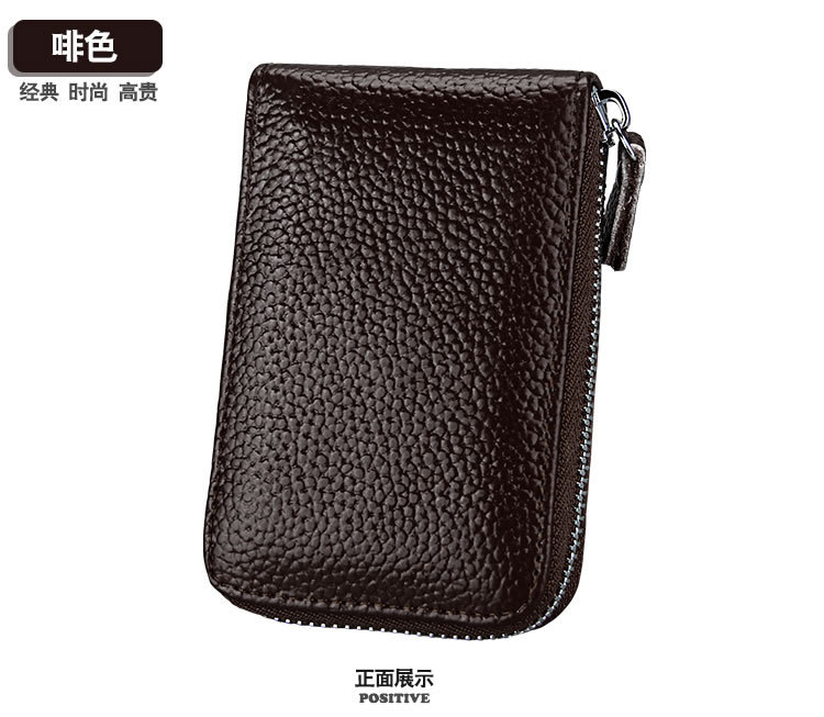 60g Weight Zipper Closure Type Business Occasion Genuine leather Material Solid Color Pattern Unisex Gender Coffee, Royal Blue, Orange, Dark Blue, Pink, Purple, Red, Green, Yellow, Black Color Unisex Solid Color Genuine Leather Coffee Royal Blue Orange Zipper Card Holders 39