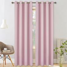 亞馬遜curtains跨境窗簾成品現貨 純色遮光高精密窗簾外貿窗簾布