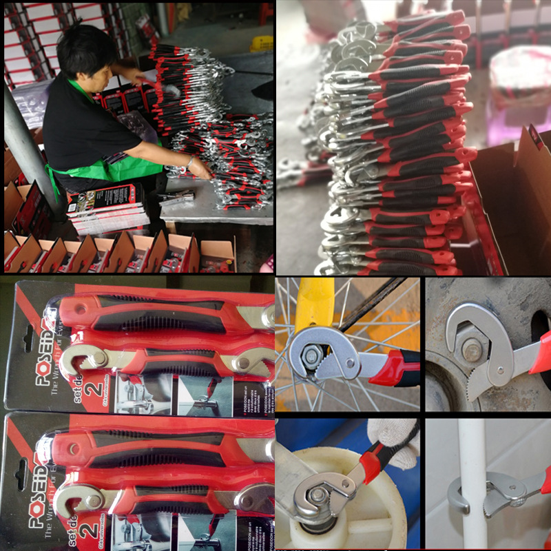 Inventario de ocho en una llave de manga de 6 ángulos 52 en 1 llave de hueso de perro de doble cabeza llave de ciruela