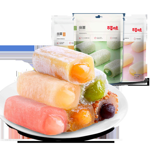 Baicao flavor mochi fragrant mango flavor matcha flavor 210g pastry snack breakfast specialty snack food wholesale delivery