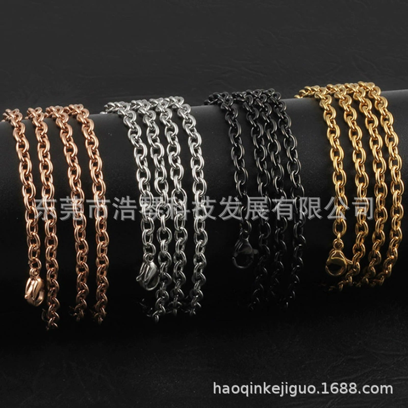 Трансграничные ювелирные изделия из нержавеющей стали мужское ожерелье из титановой стали цепь Европейская и американская O-цепь перекрестная цепь Оптовые аксессуары