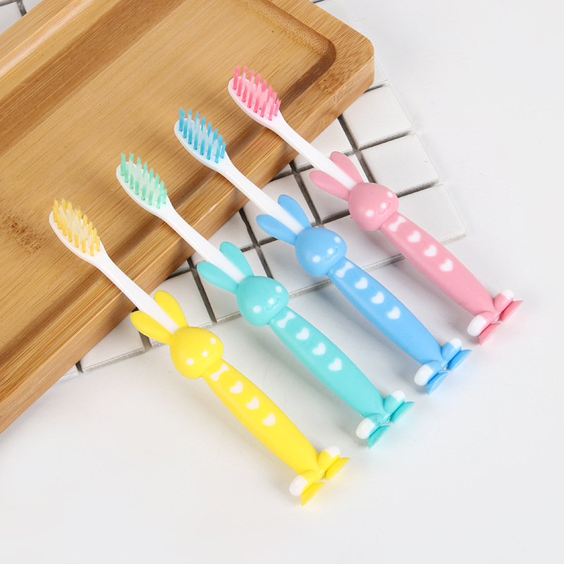 toothbrush Manufactor OEM customized children Soft bristle toothbrush lovely Cartoon panda rabbit Soft fur toothbrush