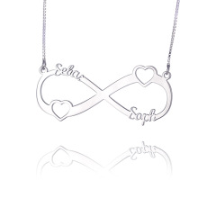 DIY定制 S925纯银欧美爆款首饰无穷大2个名字 个性化字母吊坠