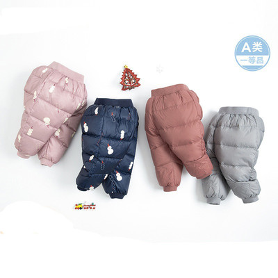 童裝羽絨褲嬰兒幼童外穿2019新款男童秋冬女童休閑加厚保暖褲