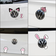 Car stickers creative car stickers cute bunny ears cat ears personalized decorative car logo modified car stickers