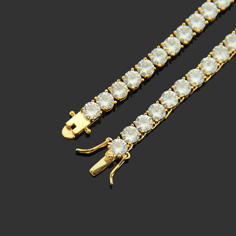 Retro Inlaid Zircon Tennis Chain Copper Bracelet display picture 4