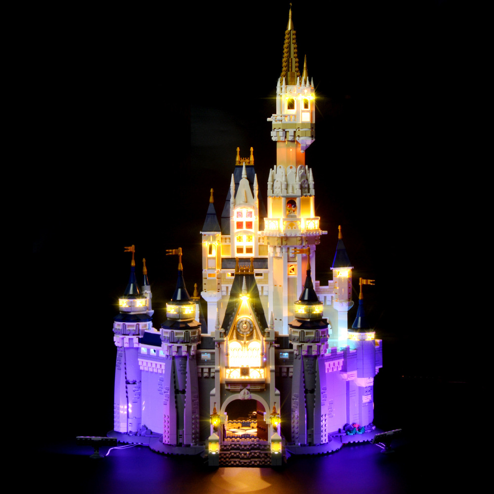 YB 跨境兼容乐高迪士尼玩具71040迪斯尼城堡LED灯饰积木DIY灯光