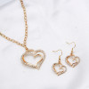 Jewelry, set, accessory, earrings heart-shaped heart shaped, necklace, European style, wedding accessories, wholesale