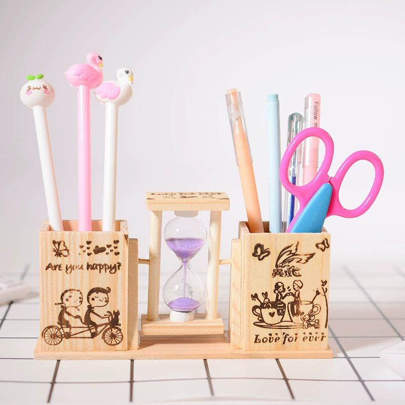 Organic wooden creative storage system from natural wood, pens holder, decorations for elementary school students, jewelry, Birthday gift