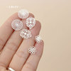 Accessory, summer universal earrings, flowered, with snowflakes, simple and elegant design