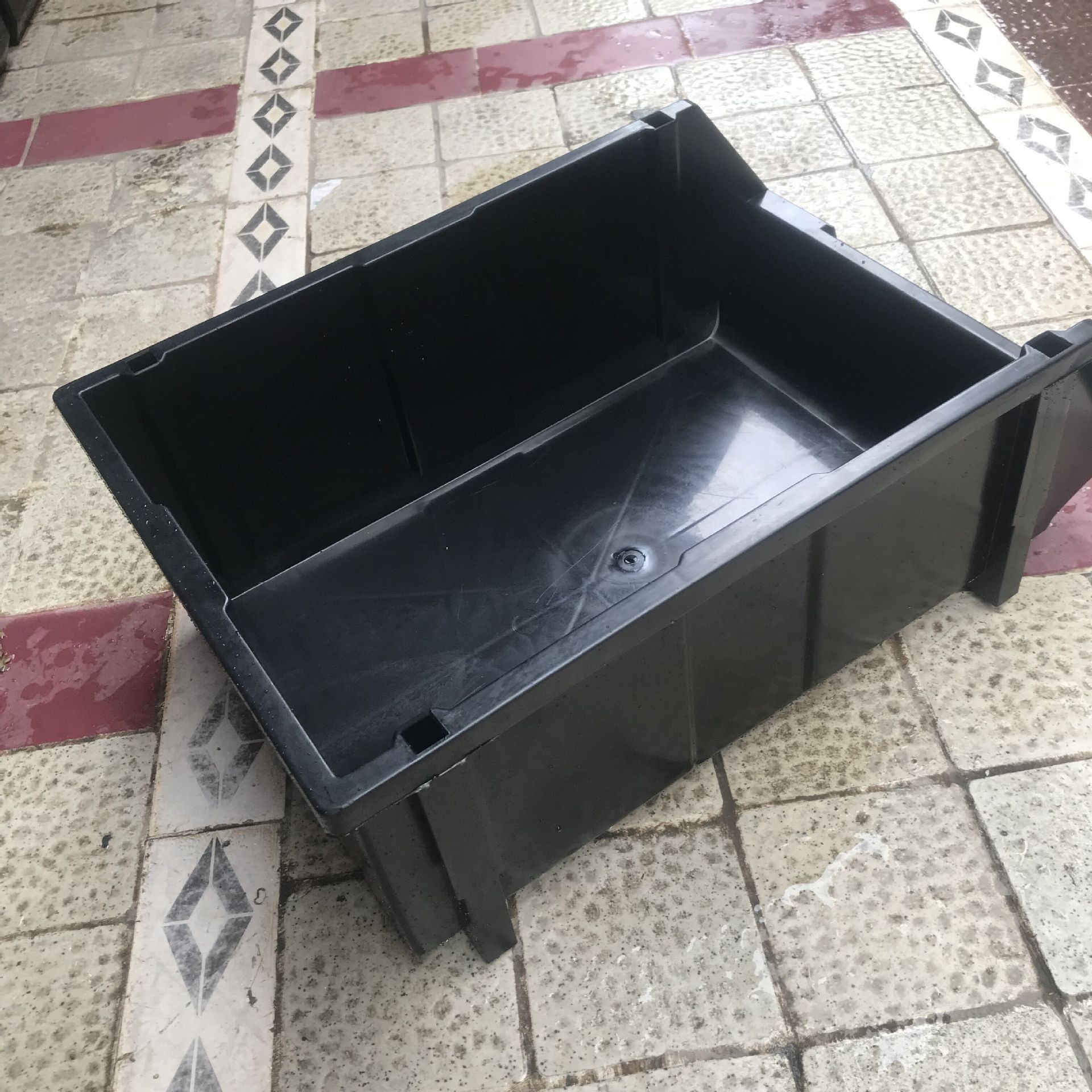 450*300*180黑色防静电塑料零件盒 工具盒斜口螺丝盒电子周转盒子