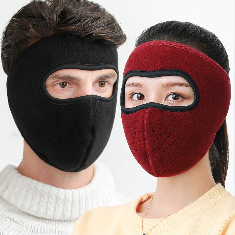 保暖冬季口罩户外摩托车骑行迷彩摇粒绒口罩面罩耳罩耳套厂家批发|ru