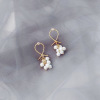 Silver needle, fashionable earrings from pearl, silver 925 sample, Japanese and Korean, Korean style