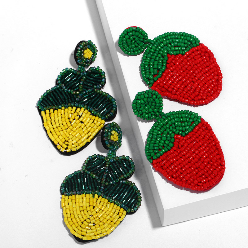 Nihaojewelry Hand-woven Rice Beads Flower Earrings Female Earrings display picture 2