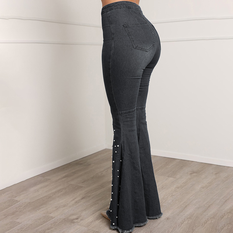 Beaded Bell-Bottom Pants - Pants - Uniqistic.com