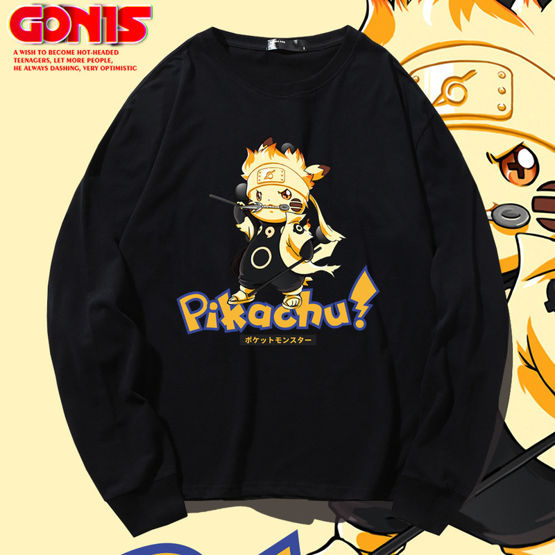 Naruto long-sleeved T-shirt men's and women's thin round neck cotton bottoming shirt Japanese anime loose student top