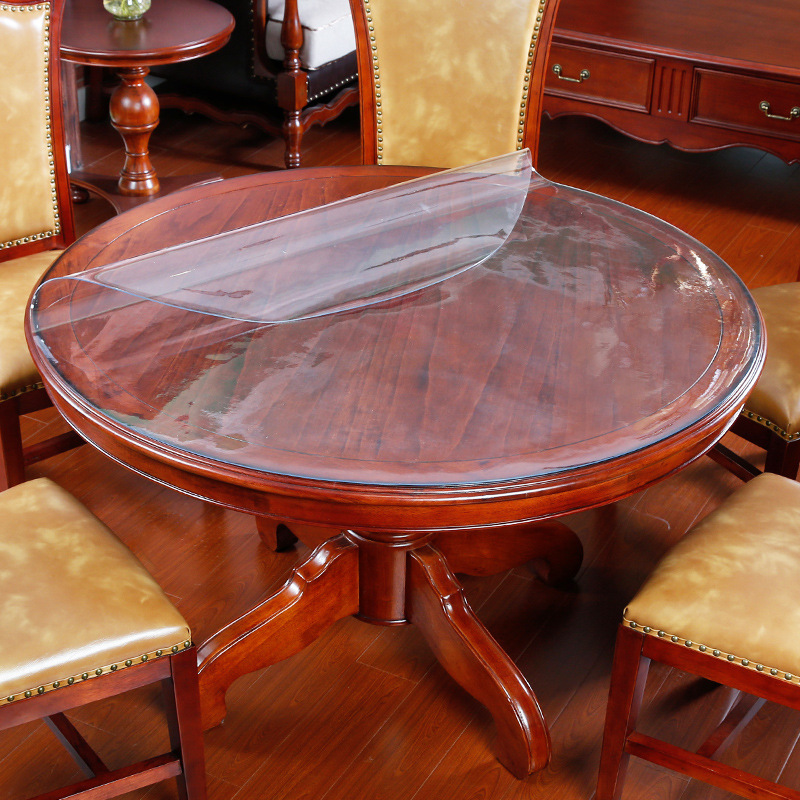 圆形桌垫透明圆桌桌布防水防油免洗家用台布饭店餐厅餐桌垫亚马逊