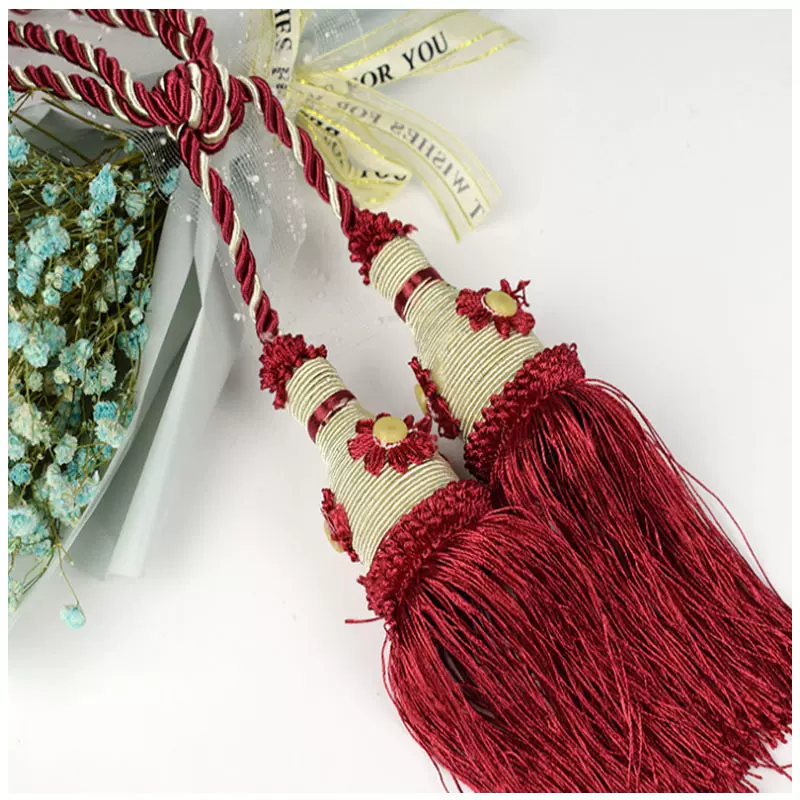 厂家直供窗帘绑绳 流苏窗帘绑带窗帘挂球吊穗现货批发