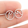 Wavy earrings stainless steel, fresh accessory, European style, wholesale