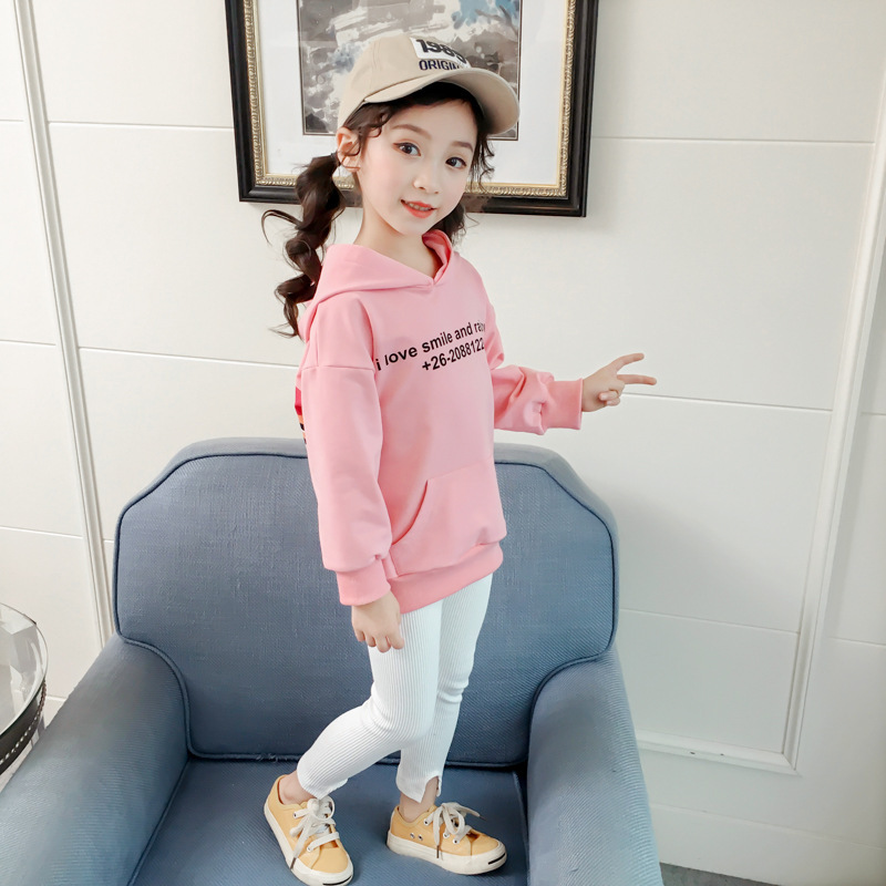 2019春裝新款兒童長款衛衣韓版女童卡通印花連帽衛衣上衣潮2.2