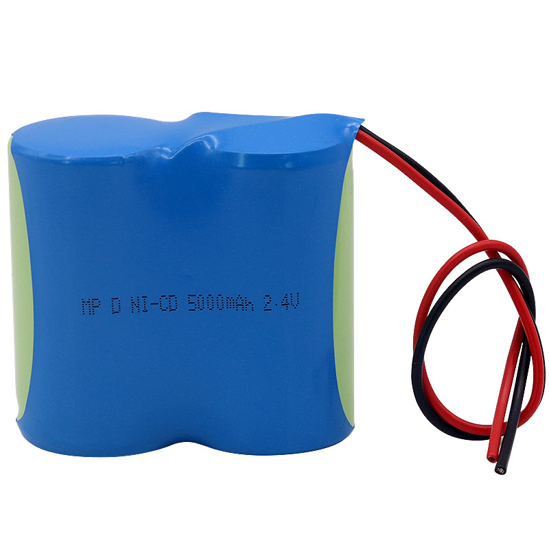 厂家批发D型1号 5000毫安电池组2.4V镍镉电池组出线及插头