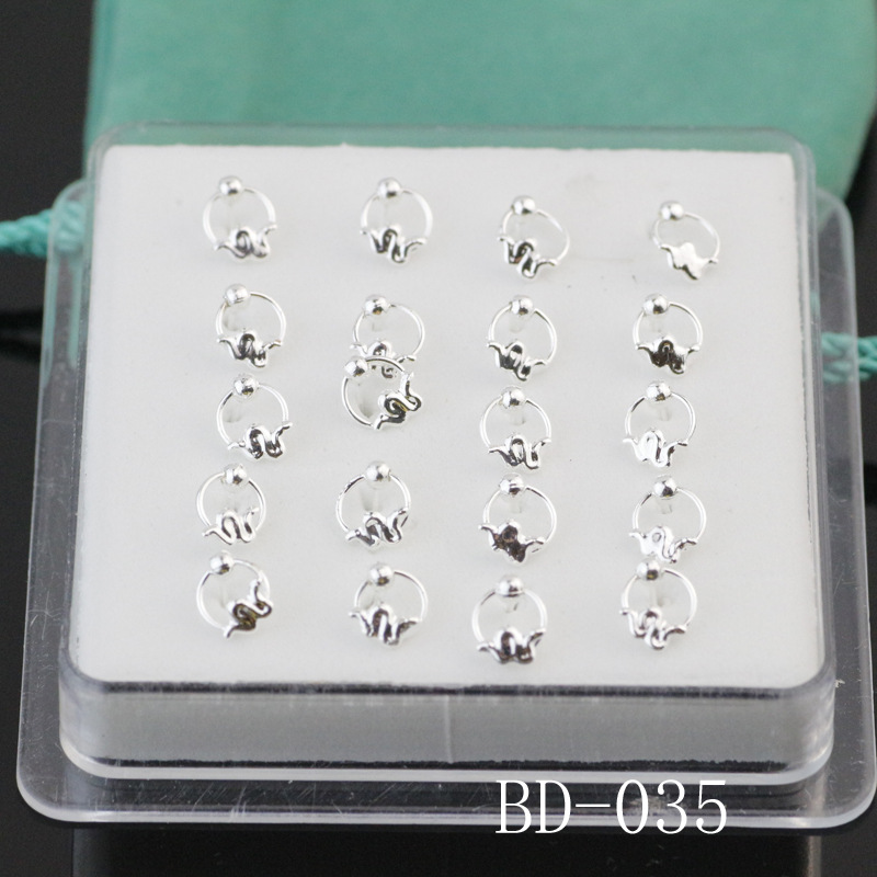 Foreign trade Electricity supplier Explosive money Refinement fashion Smart Bihuan Silver nose pin Ornament Puncture jewelry wholesale