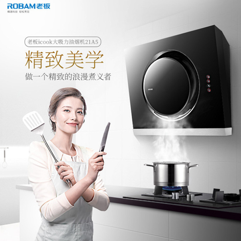 老板/Robam大吸力侧吸式油烟机燃气灶套装家用油烟机CXW-200-21A5