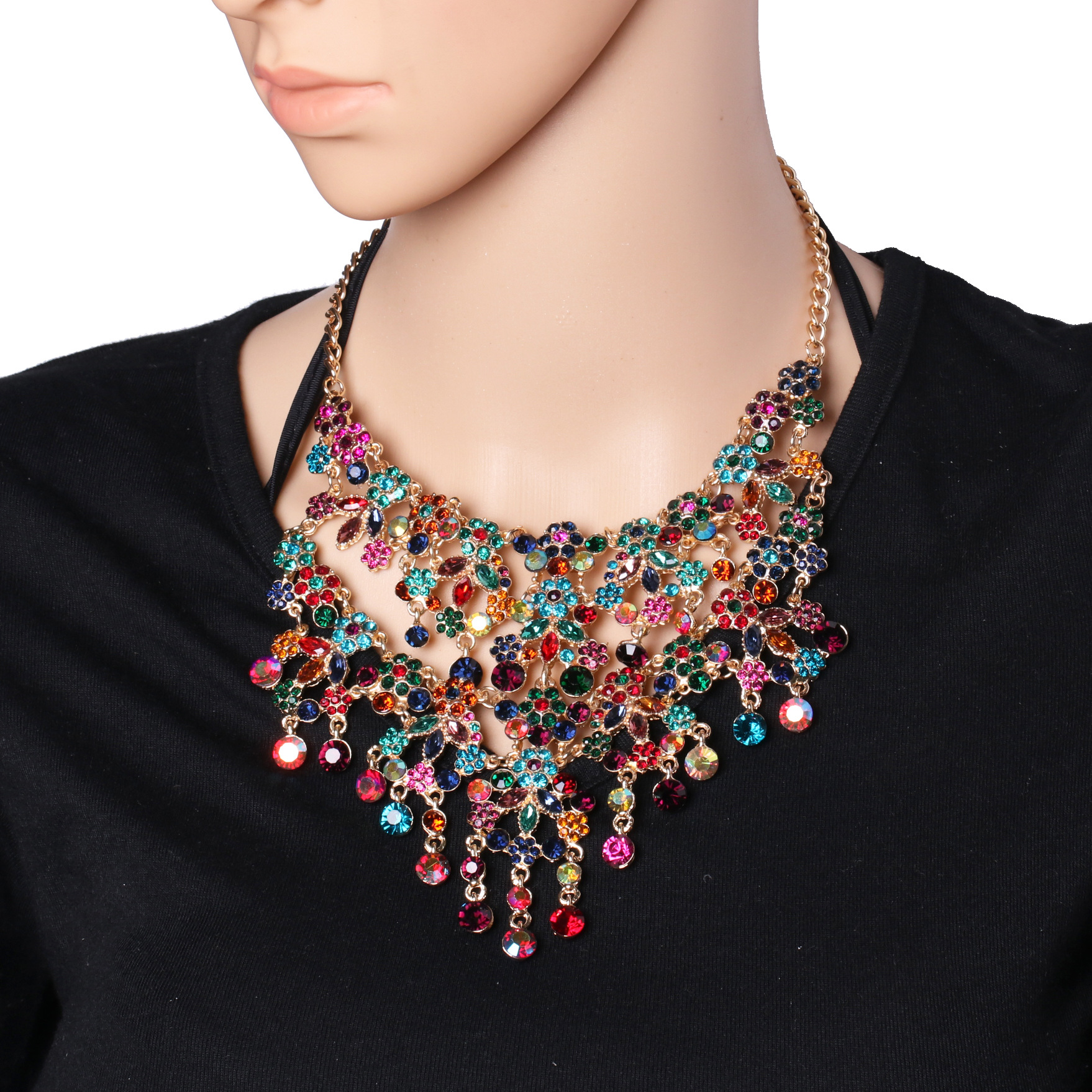 Womens other rhinestonestudded alloy Necklaces NHJJ127793picture1