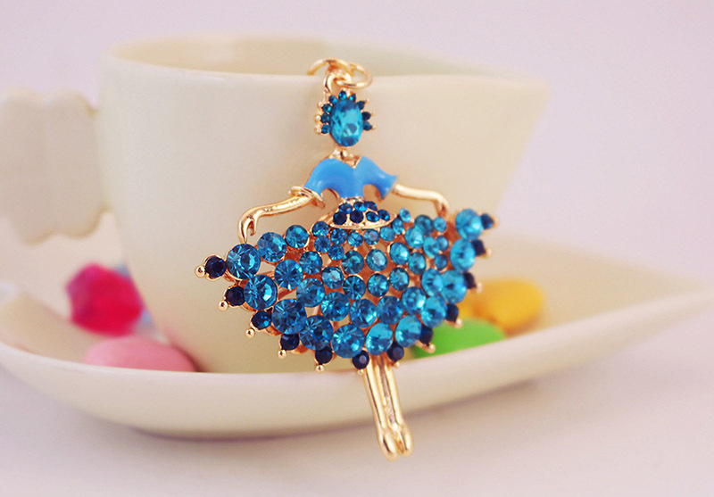 39g Weight Alloy, Metal Material Angel Pattern Unisex Gender Lake Blue, White, Red Color Ballet Girl Metal Pendant Keychain 6