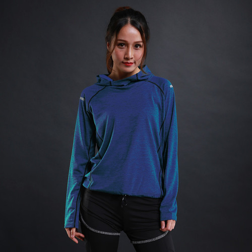 Hunting Star Autumn and Winter New Women's Long Sleeve T-Shirt Sweatshirt Thin Breathable Fitness Training Sports Long Sleeve Hooded Sweatshirt 6803