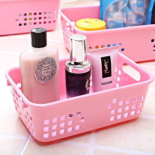 Small desktop storage basket, plastic European blue remote control storage box, household drain basket, other storage baskets