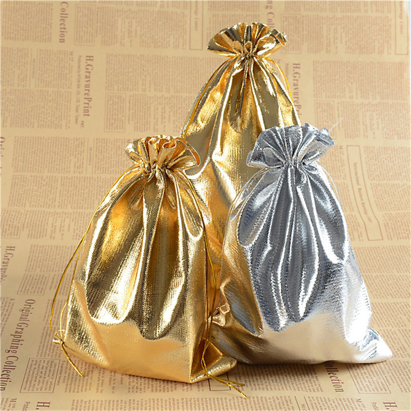 17*23 金布袋 烫金束口首饰珠宝饰品喜糖抽绳礼品包装袋现货批发