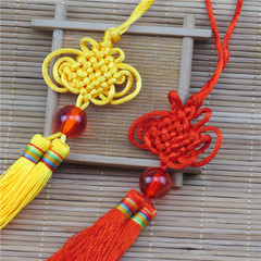 Yellow-line double tassel charm beads, Chinese knot design—wholesale; a uniquely Chinese-style diplomatic gift perfect for presenting to foreigners or as an overseas souvenir.