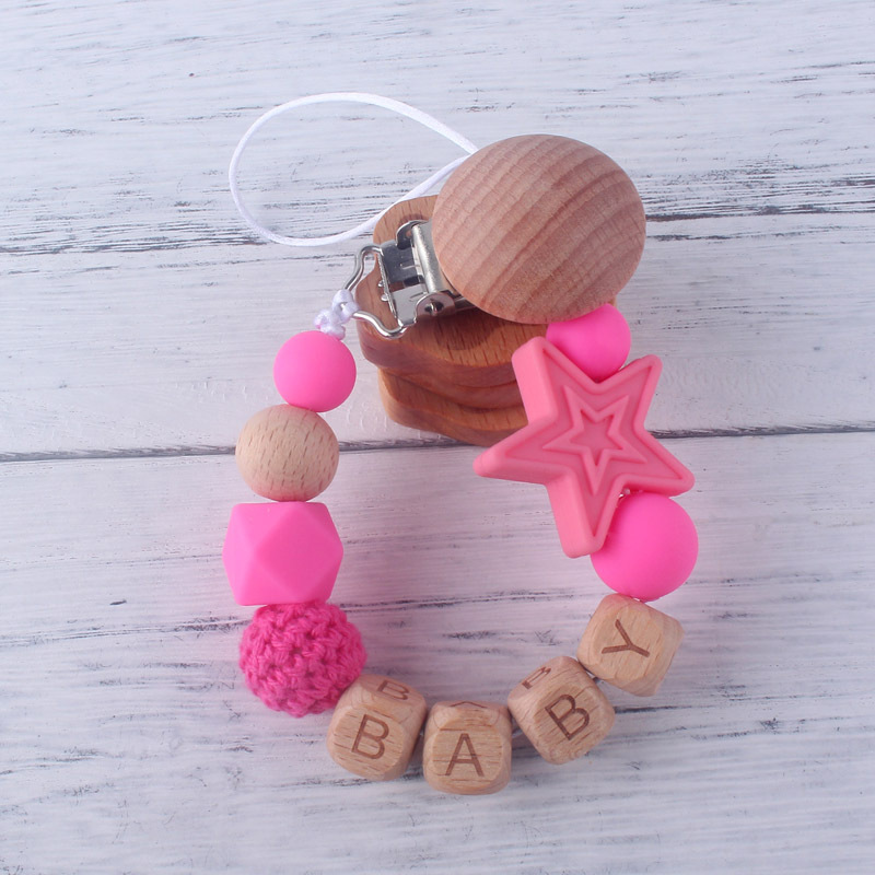 Suministros para bebés calmante clip de chupete de silicona bebé anti-gota cadena cuentas de silicona Cadena de chupete Comercio exterior Amazon Venta caliente