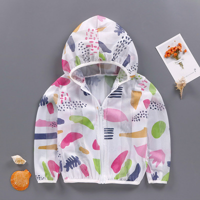 children summer new pattern Sunscreen clothes baby outdoors Ultraviolet Cap jacket Cardigan skin Children's clothing
